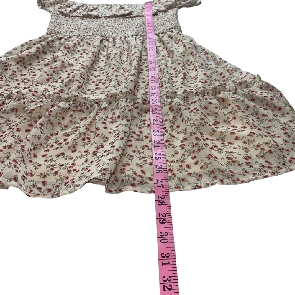 LuLu’s Cottage-core Mini Dress Prairie Floral Print‎ Smocked Bodice Tiered Dress - Picture 9 of 9